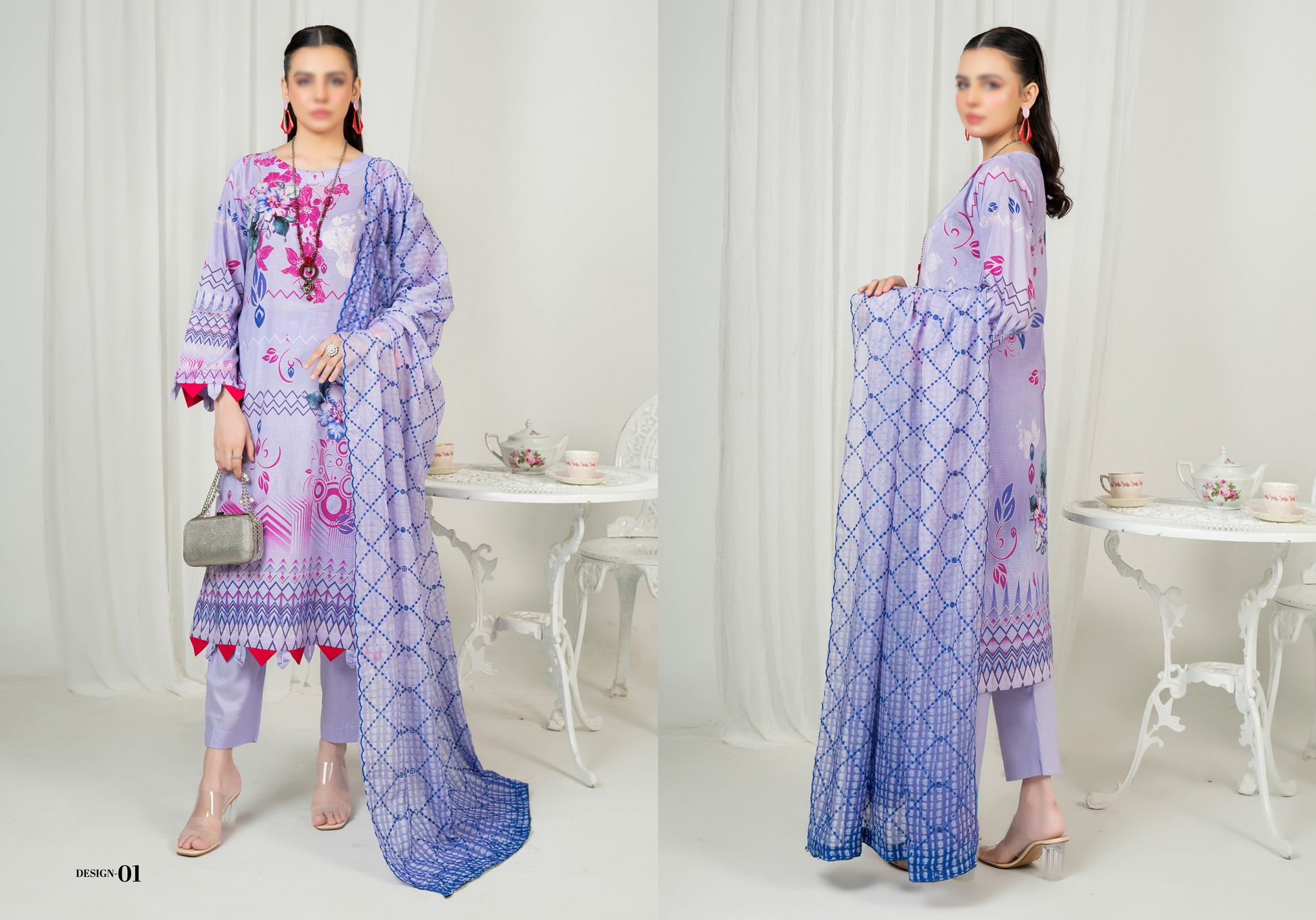 EMBELLISH | Exclusive Digital Print Lawn Shirt with Diamond Embroided Dupatta