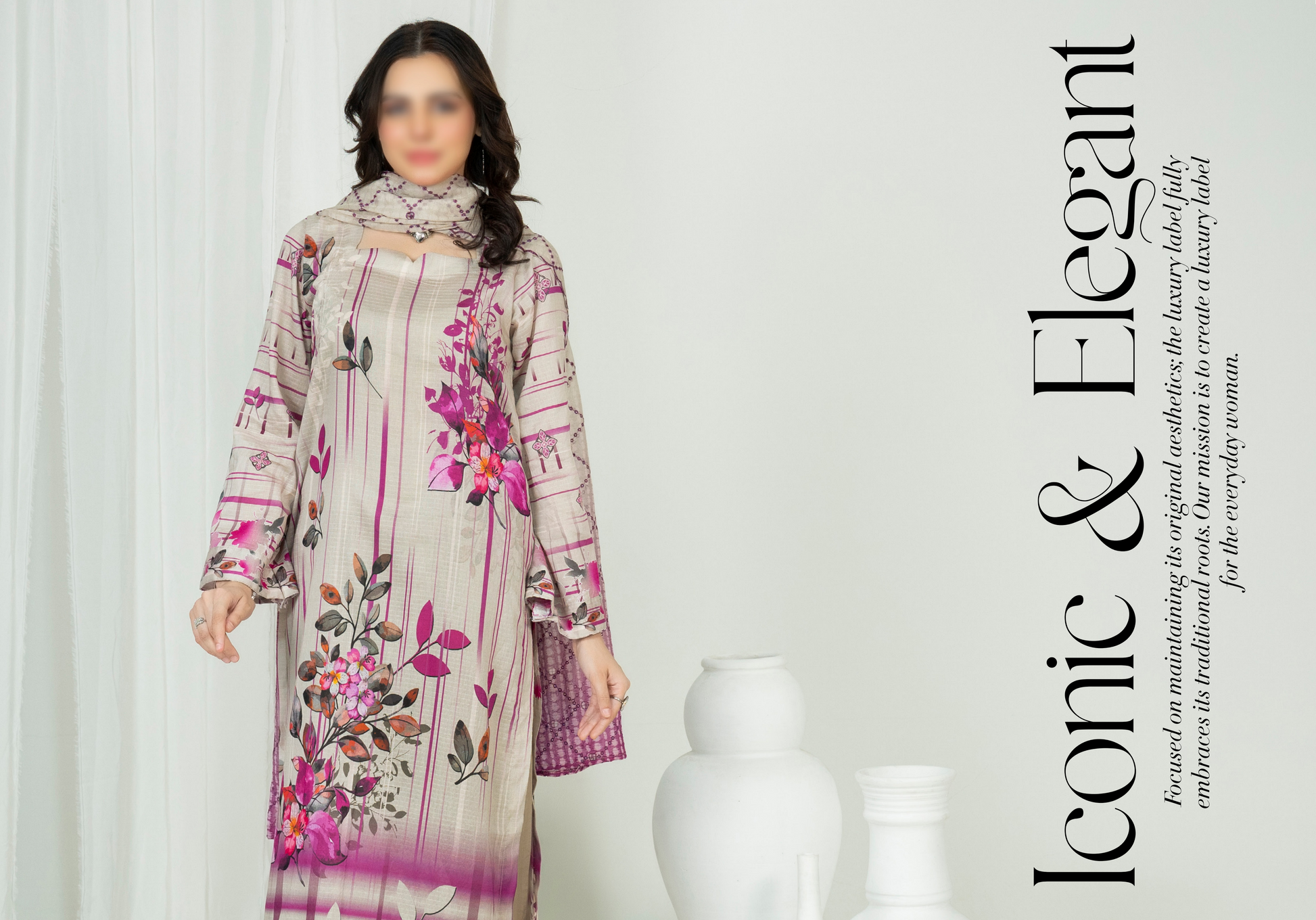 EMBELLISH | Exclusive Digital Print Lawn Shirt with Diamond Embroided Dupatta