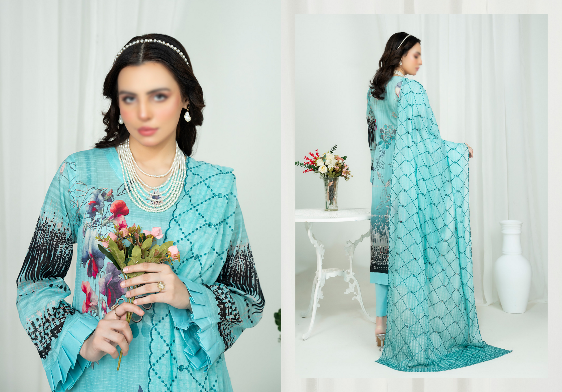 EMBELLISH | Exclusive Digital Print Lawn Shirt with Diamond Embroided Dupatta