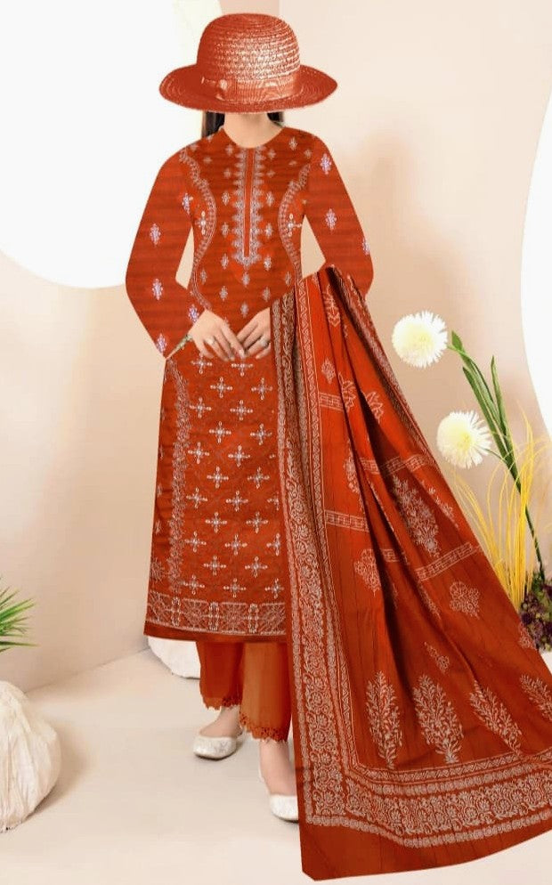 Malhar Chapter-02 | Design 01 | Char Dora Lawn Embroidered 3-Piece Suit