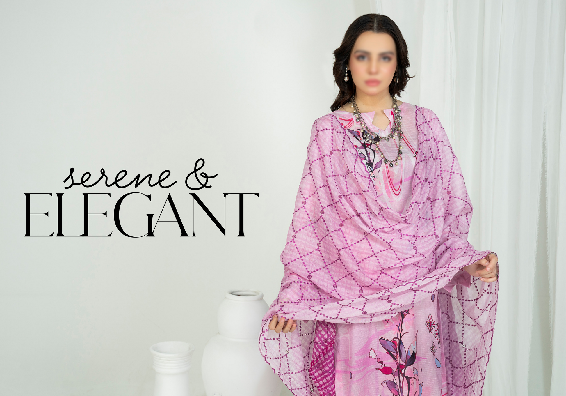 EMBELLISH | Exclusive Digital Print Lawn Shirt with Diamond Embroided Dupatta
