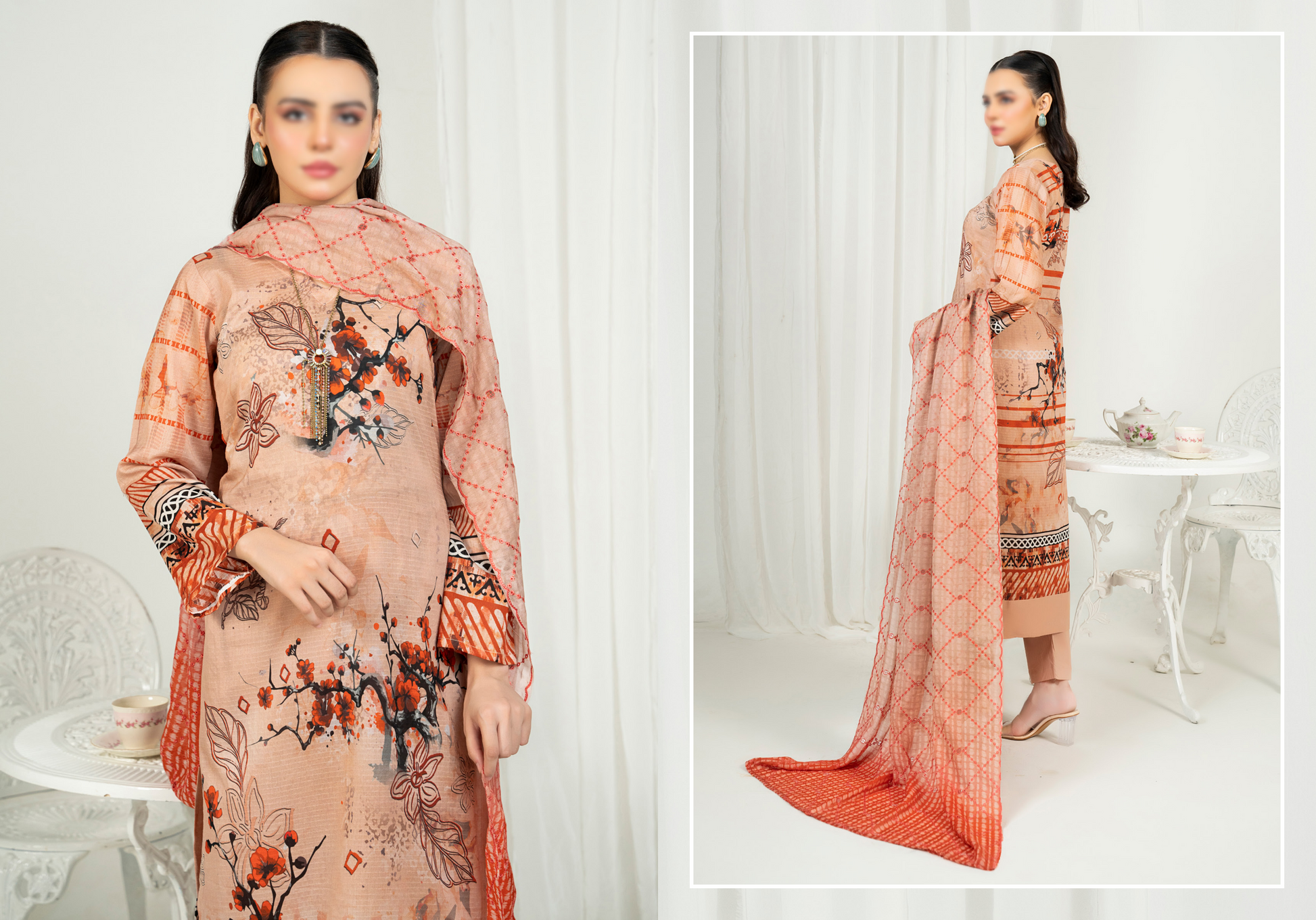 EMBELLISH | Exclusive Digital Print Lawn Shirt with Diamond Embroided Dupatta