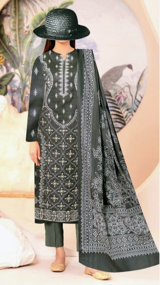 Malhar Chapter-02 | Design 07 | Char Dora Lawn Embroidered 3-Piece Suit