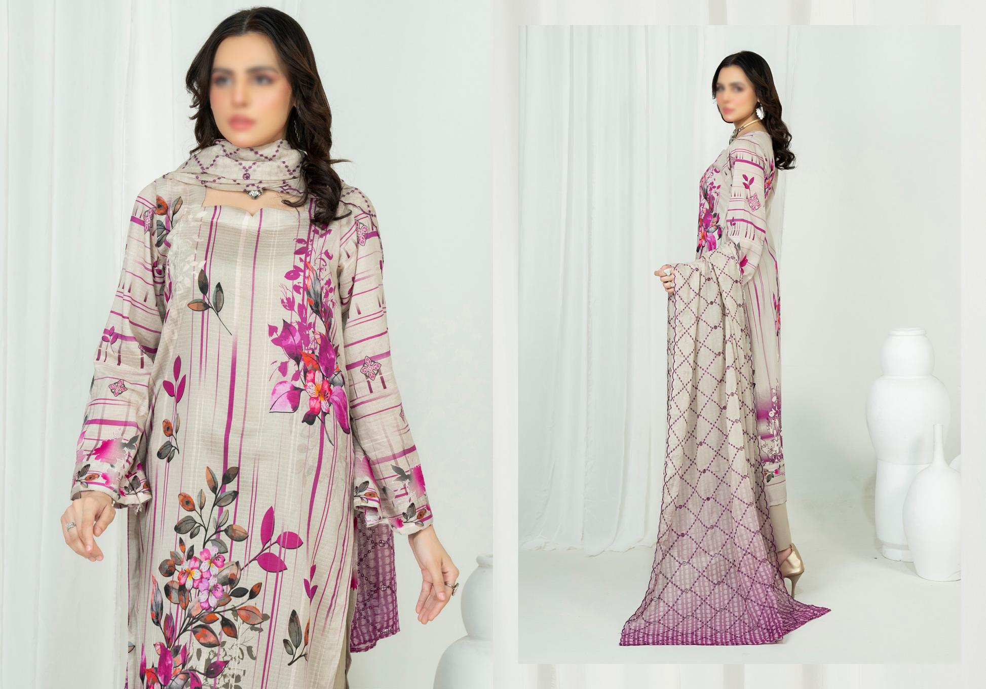 EMBELLISH | Exclusive Digital Print Lawn Shirt with Diamond Embroided Dupatta