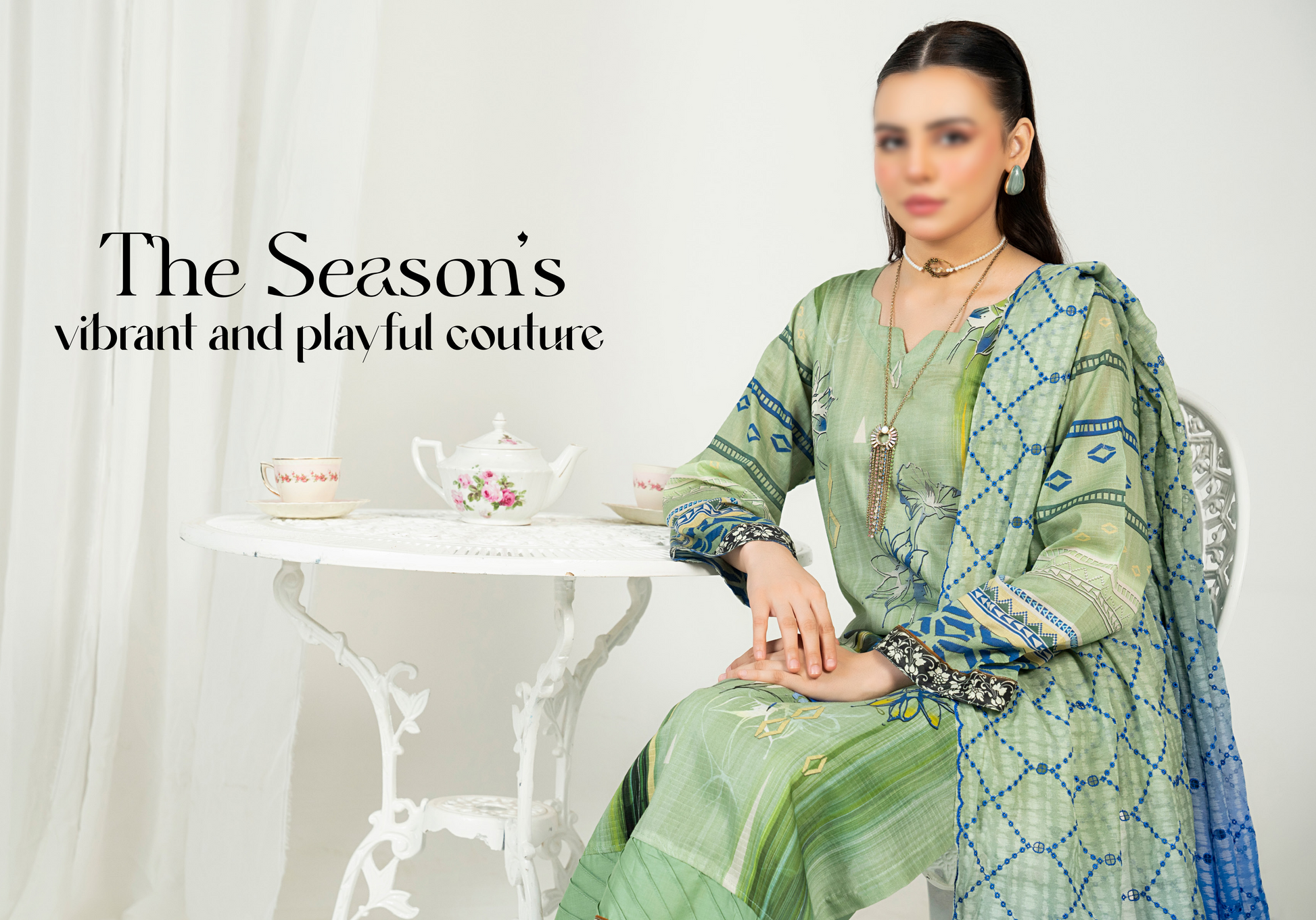 EMBELLISH | Exclusive Digital Print Lawn Shirt with Diamond Embroided Dupatta