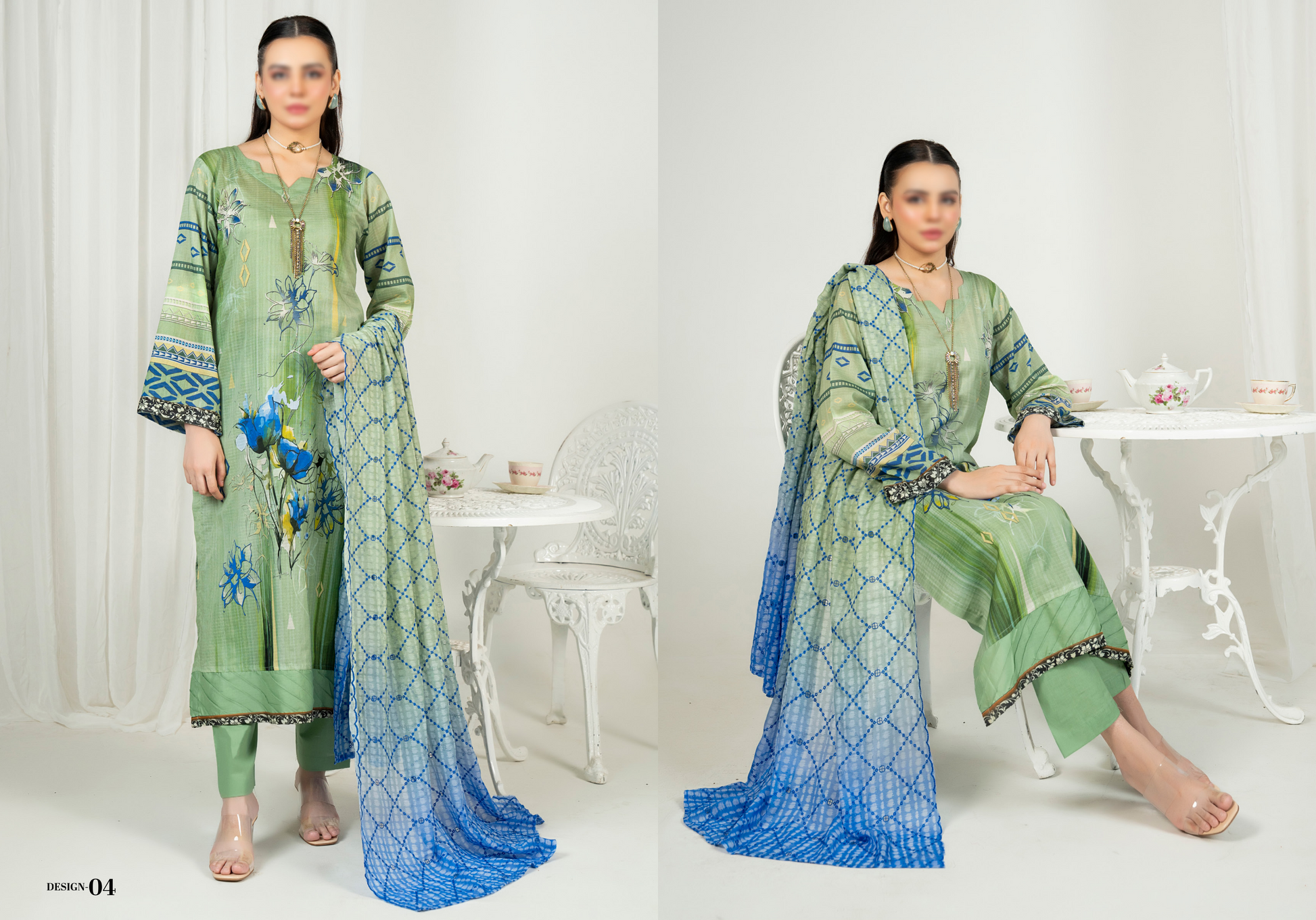 EMBELLISH | Exclusive Digital Print Lawn Shirt with Diamond Embroided Dupatta